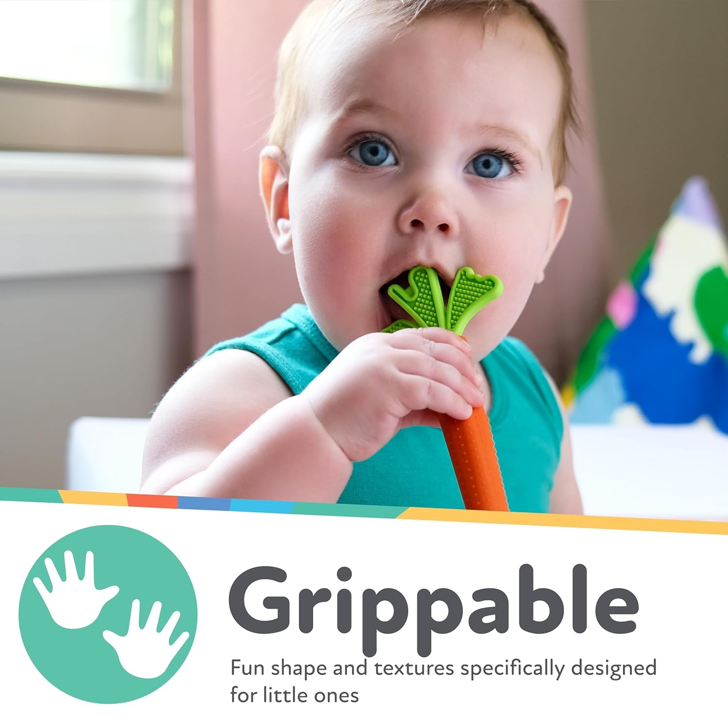 image:imageNuby NanaNubs Banana Massaging Toothbrush and Carrot Teether 2 Pack Baby Teething Toys for 3 MonthsCarrot Tube Teether Carrot Massaging Teether