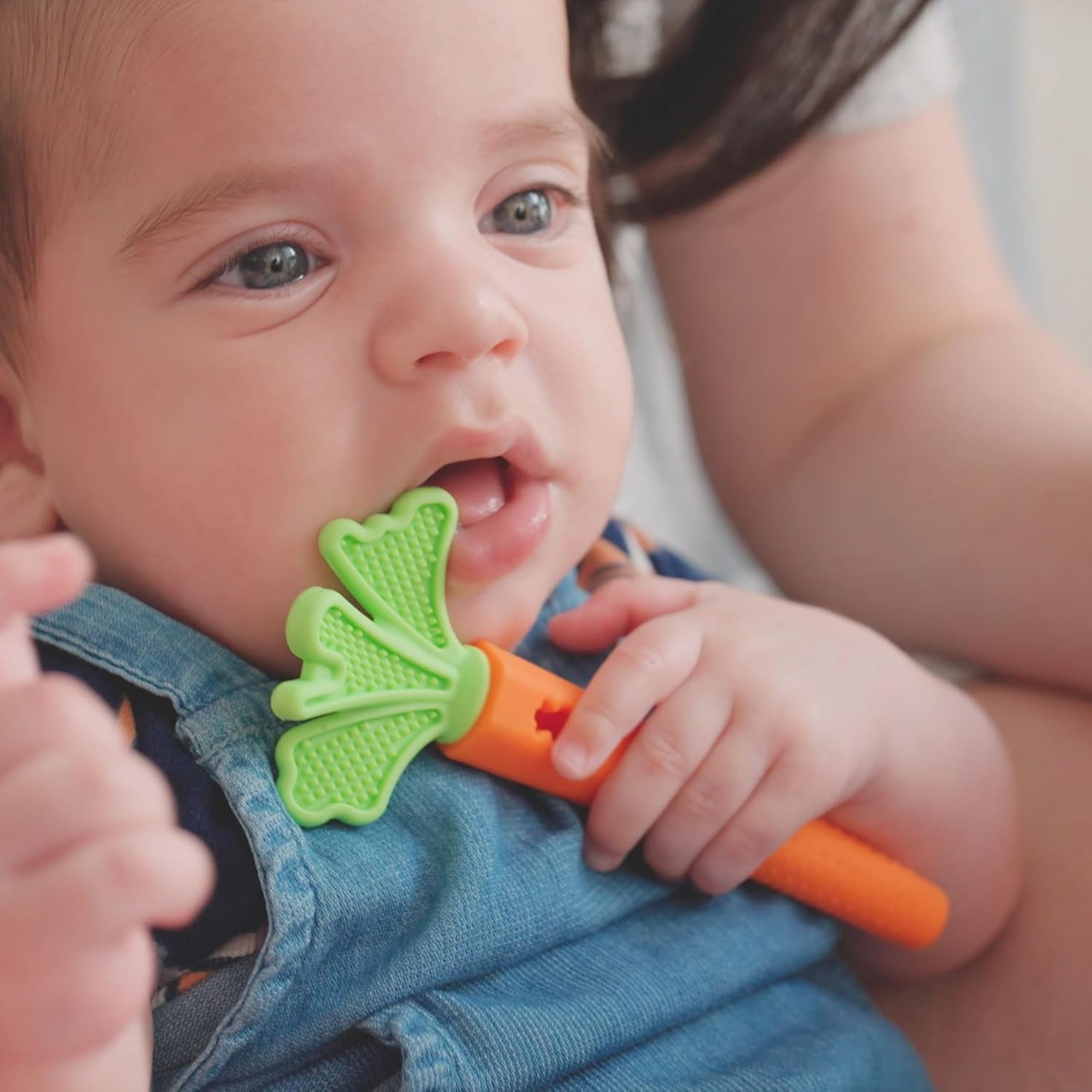 image:imageNuby NanaNubs Banana Massaging Toothbrush and Carrot Teether 2 Pack Baby Teething Toys for 3 MonthsCarrot Tube Teether Carrot Massaging Teether