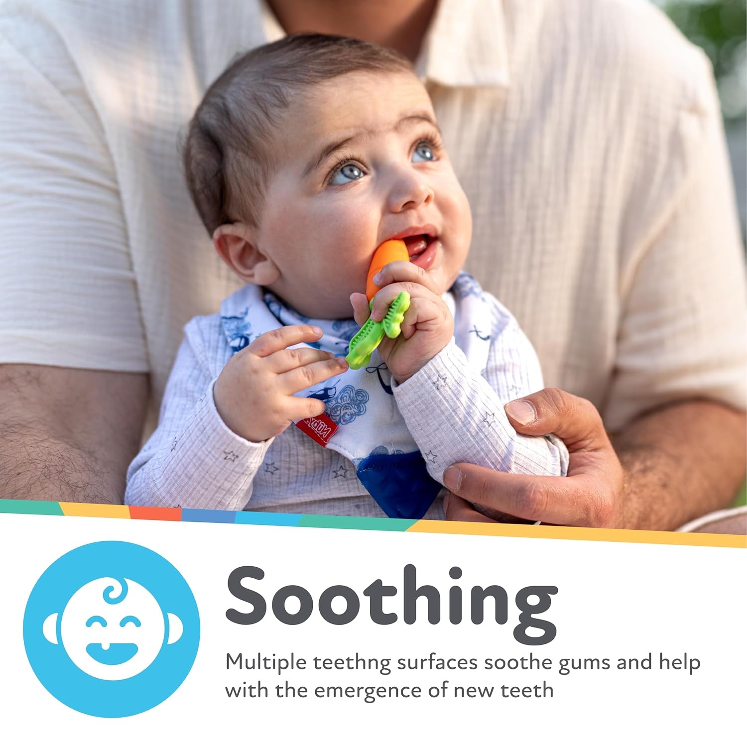 image:imageNuby NanaNubs Banana Massaging Toothbrush and Carrot Teether 2 Pack Baby Teething Toys for 3 MonthsNanaNubs Carrot Massaging Teether
