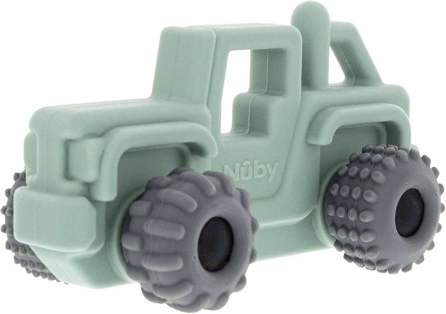 image:imageNuby Silicone Teether Toy for Babies Textured Teething Yellow Bug Car with Moving Wheels Soothes Sore Gums Encourages Tactile Development and HandEye Coordination Ages 6 MonthsGreen Jeep