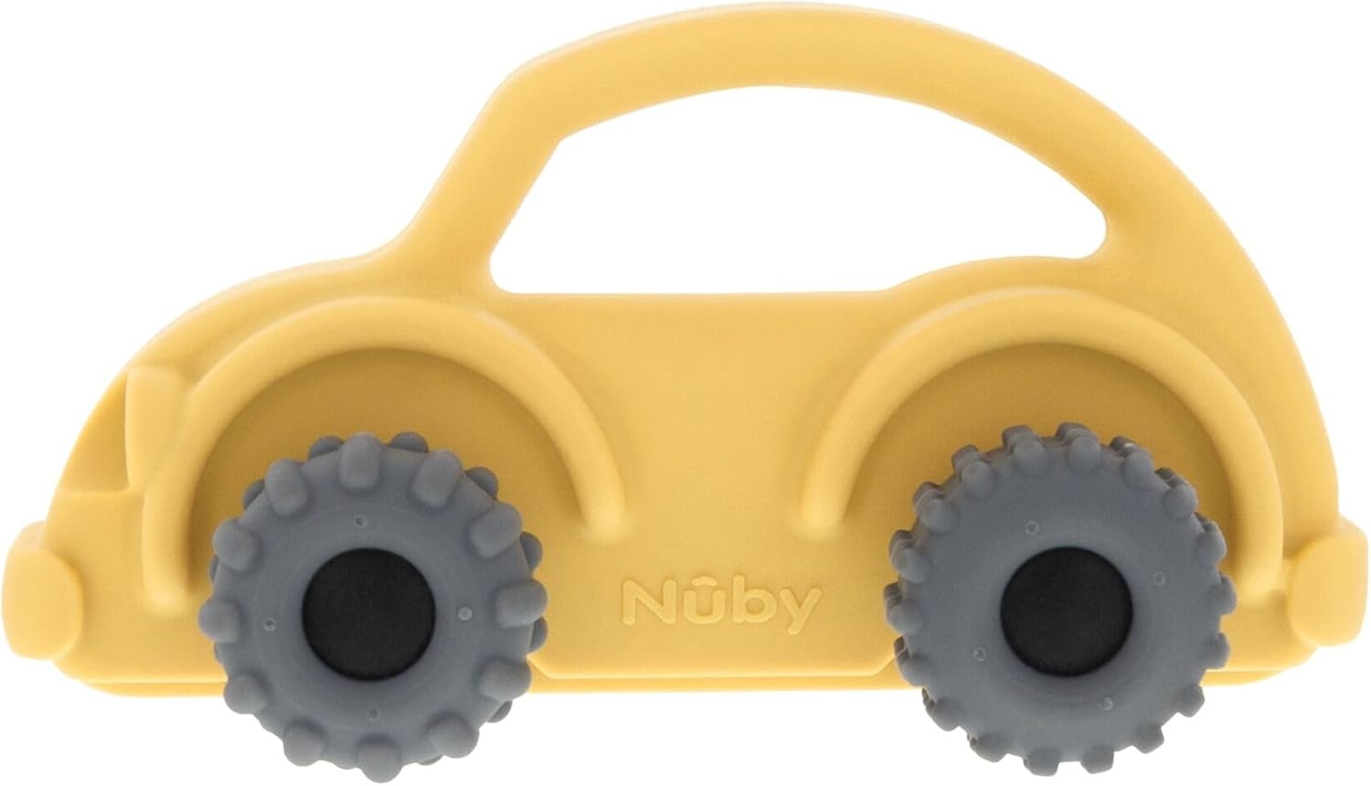 image:imageNuby Silicone Teether Toy for Babies Textured Teething Yellow Bug Car with Moving Wheels Soothes Sore Gums Encourages Tactile Development and HandEye Coordination Ages 6 MonthsYellow Bug Car