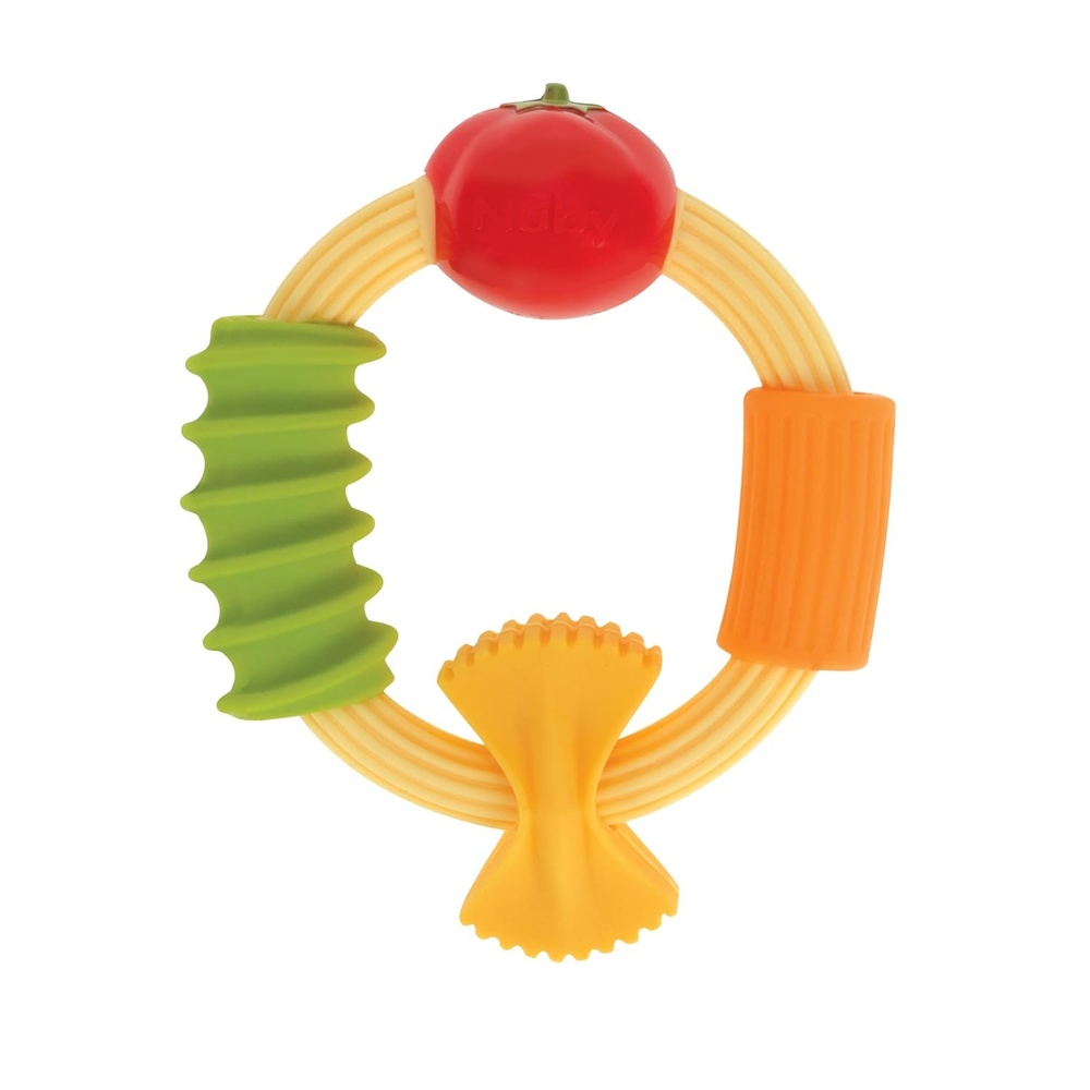 image:imageNuby Pasta Ring Teether  3 Months  Soft Silicone MultiTextured Easy Grip Baby Teething Toy  Natural Teething Relief for Babies