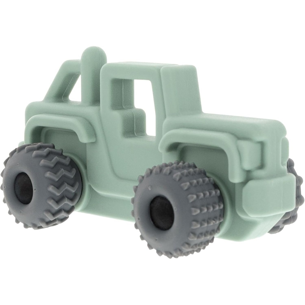 image:imageNuby Silicone Teether Toy for Babies  Textured Teething Yellow Bug Car with Moving Wheels  Soothes Sore Gums  Encourages Tactile Development and HandEye Coordination  Ages 6 MonthsGreen Jeep