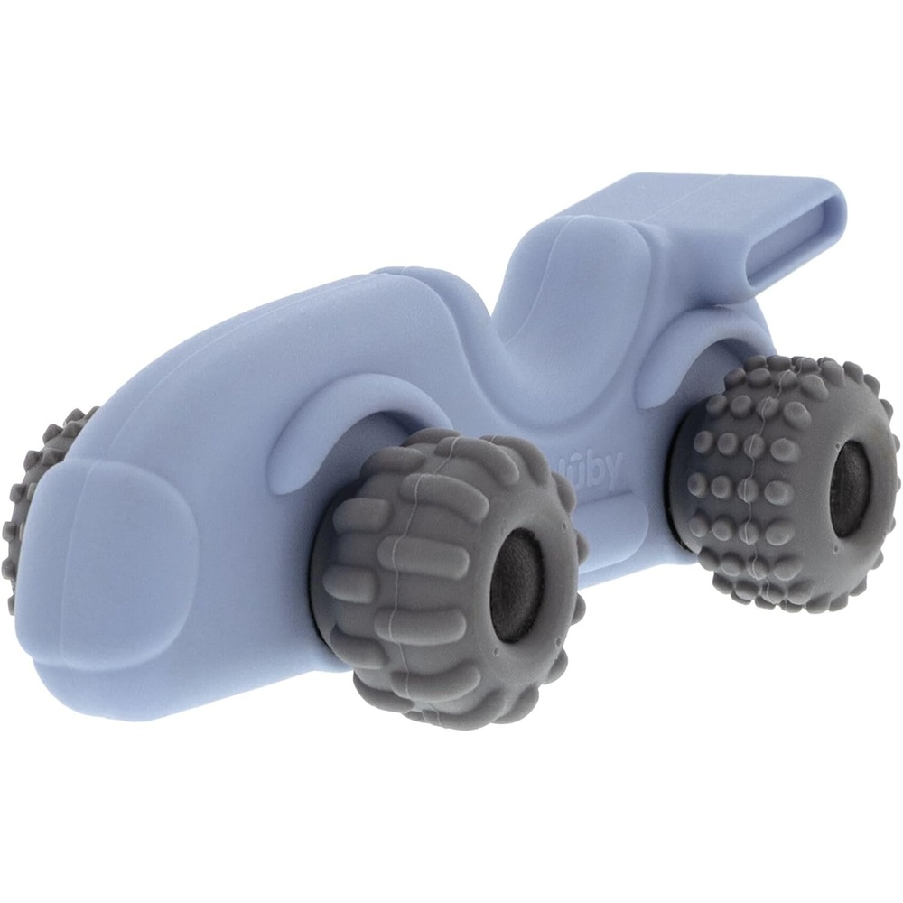 image:imageNuby Silicone Teether Toy for Babies Textured Teething Yellow Bug Car with Moving Wheels Soothes Sore Gums Encourages Tactile Development and HandEye Coordination Ages 6 MonthsBlue Racecar