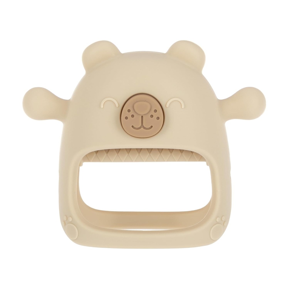 image:imageNuby Silicone Wrist Teething Mitten  Baby Teether Ring  3 Months  Coral BearBrown Bear