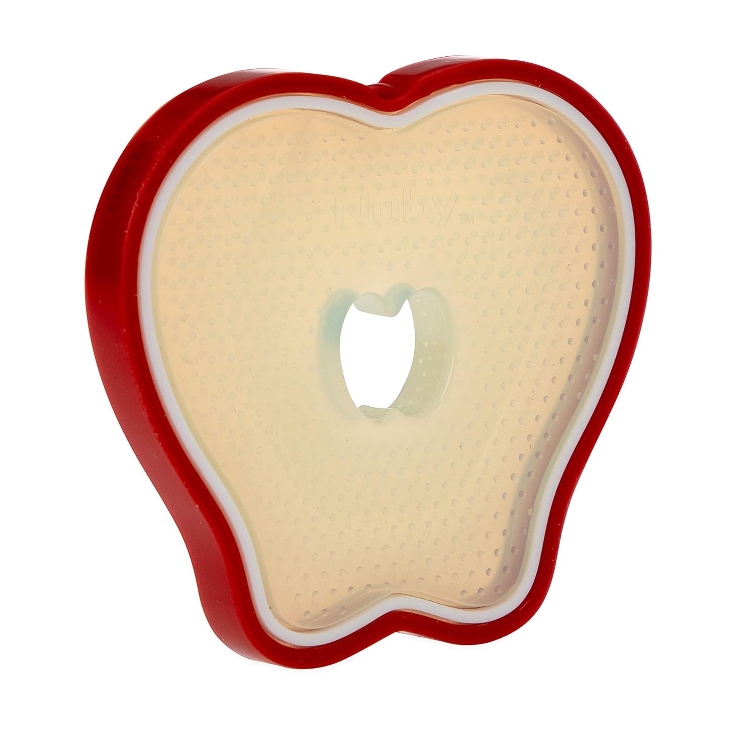 image:imageNuby 100 Silicone Baby Teether AppleShaped Teething Toy Soft Textured Gum Massager EasyGrip Infant Teether Toy 3 MonthsRed Apple