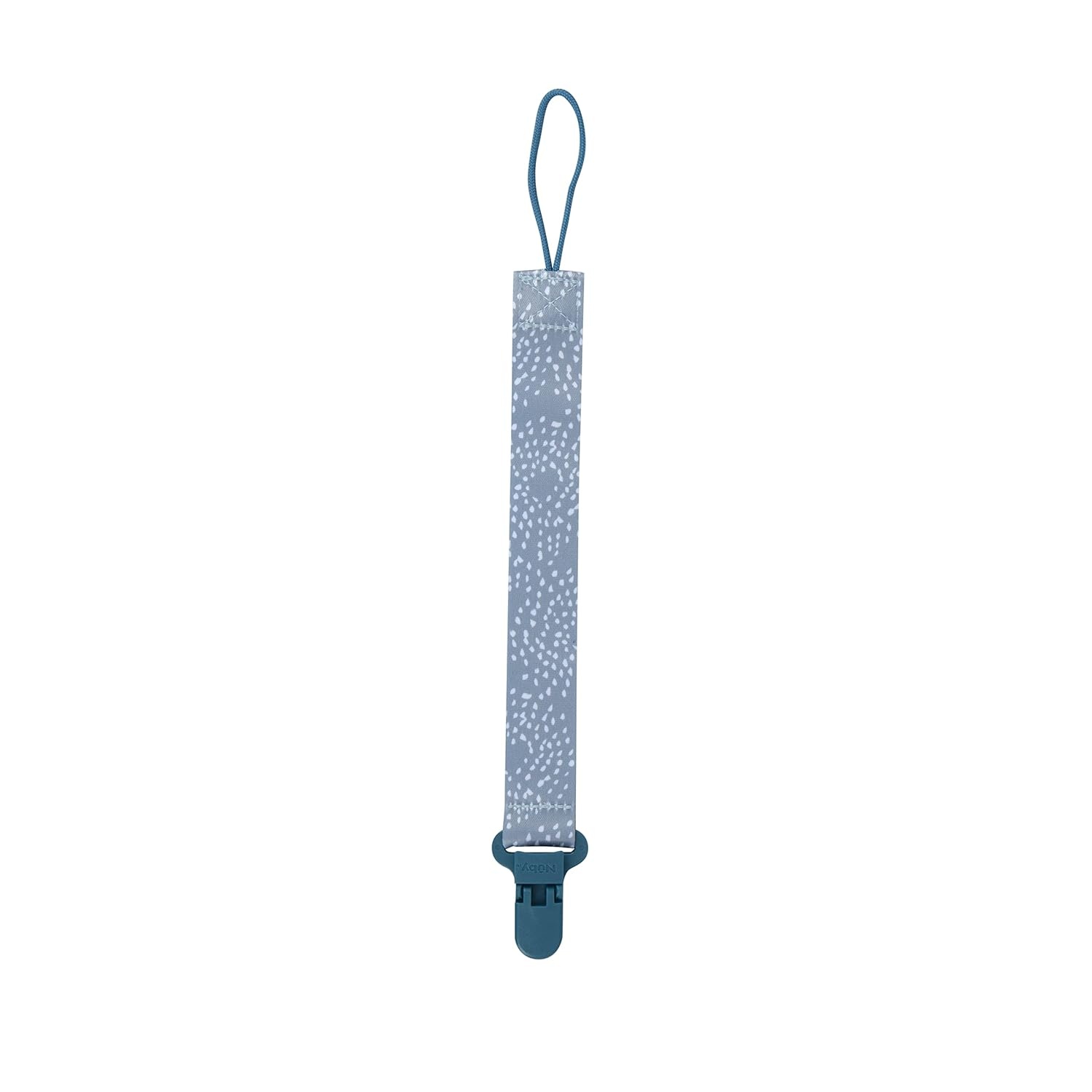image:imageNuby Pacifinder Baby Pacifier Clip 2Pack Pacifier Holder with Convenient Hook Loop Gray Strokes and Aqua Abstract BoysBlue Dots Green Dino