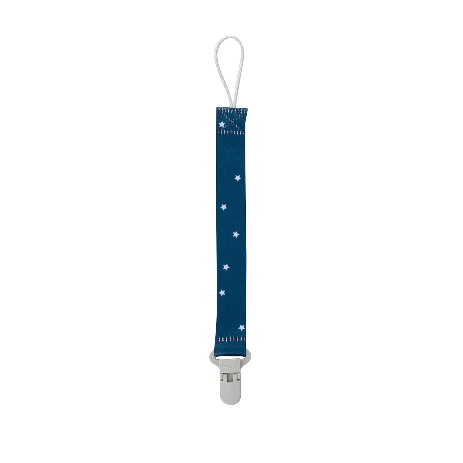 image:imageNuby Pacifinder Baby Pacifier Clip 2Pack Pacifier Holder with Convenient Hook Loop Gray Strokes and Aqua Abstract BoysGray Plaid and Blue Stars