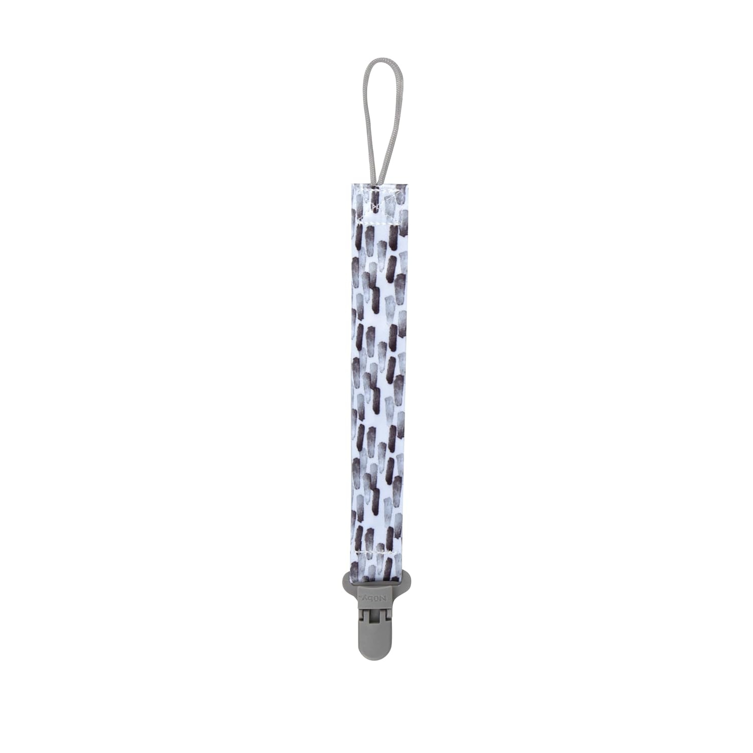 image:imageNuby Pacifinder Baby Pacifier Clip 2Pack Pacifier Holder with Convenient Hook Loop Gray Strokes and Aqua Abstract BoysGray Strokes Aqua Abstract