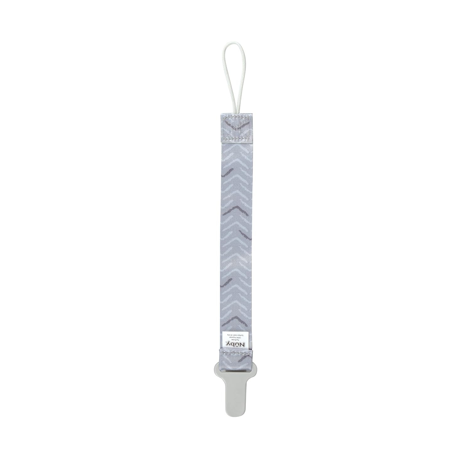 image:imageNuby Pacifinder Baby Pacifier Clip 2Pack Pacifier Holder with Convenient Hook Loop Gray Strokes and Aqua Abstract BoysGreen Dots and Gray Arrows