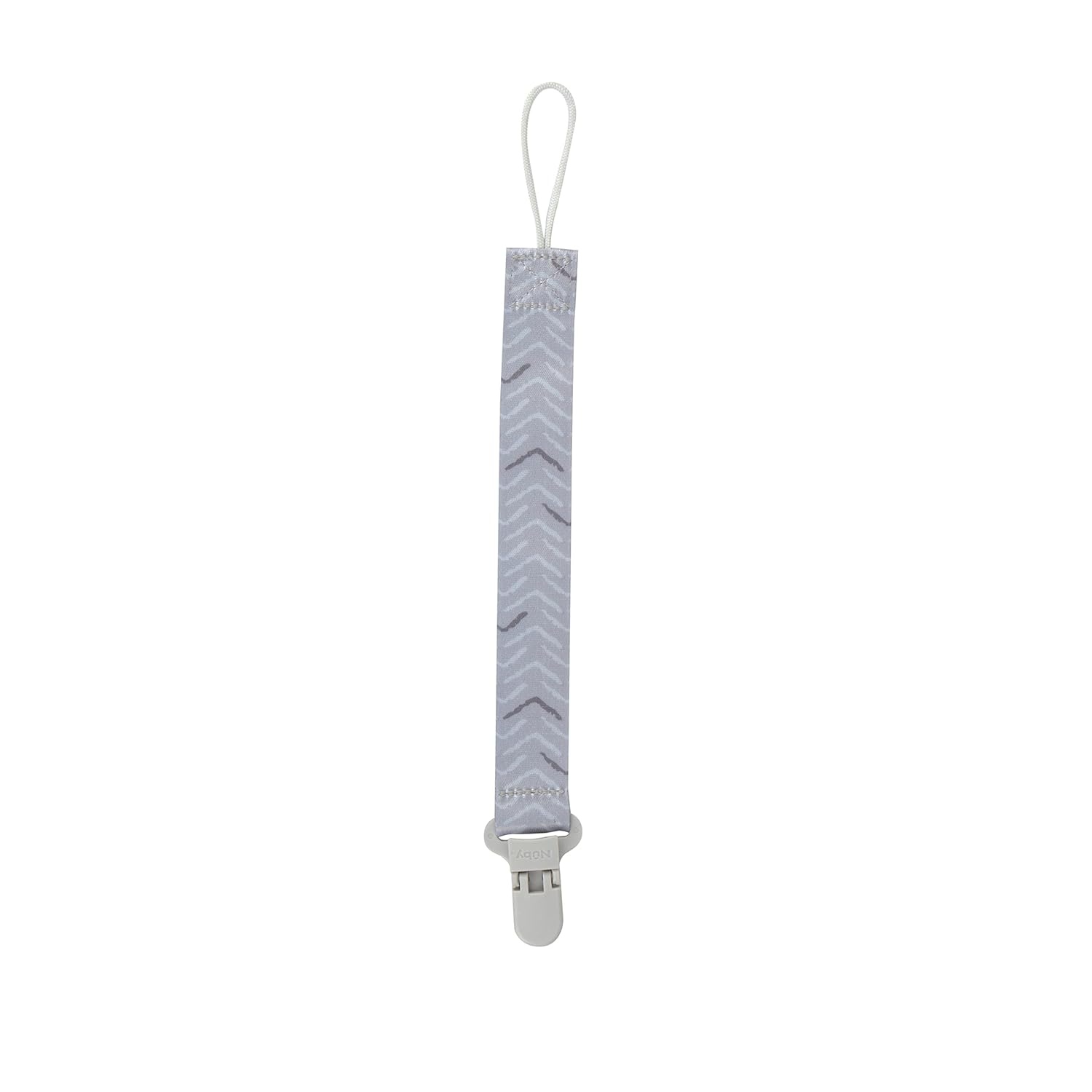 image:imageNuby Pacifinder Baby Pacifier Clip 2Pack Pacifier Holder with Convenient Hook Loop Gray Strokes and Aqua Abstract BoysGreen Dots and Gray Arrows