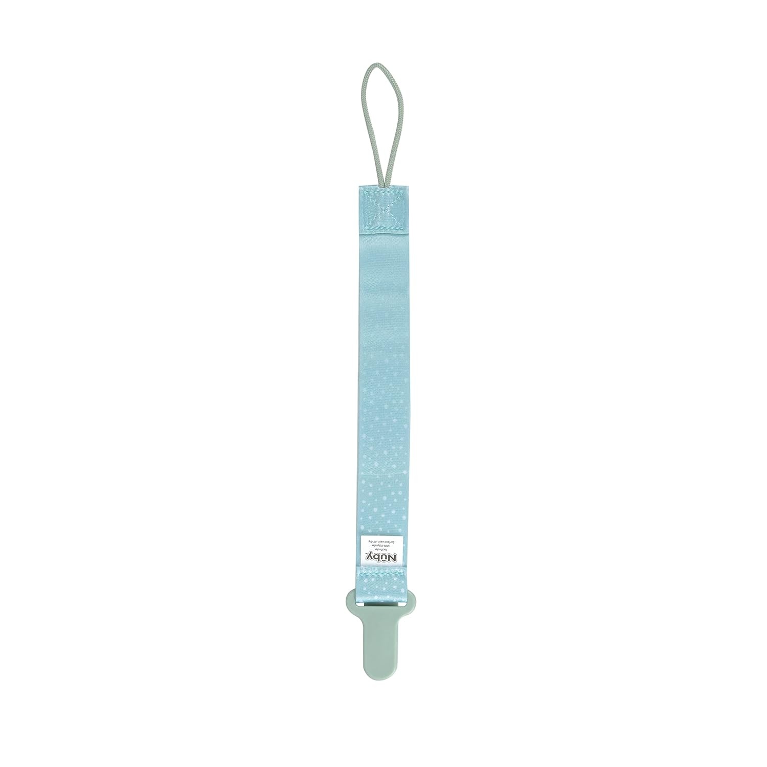 image:imageNuby Pacifinder Baby Pacifier Clip 2Pack Pacifier Holder with Convenient Hook Loop Gray Strokes and Aqua Abstract BoysGreen Dots and Pink Xo