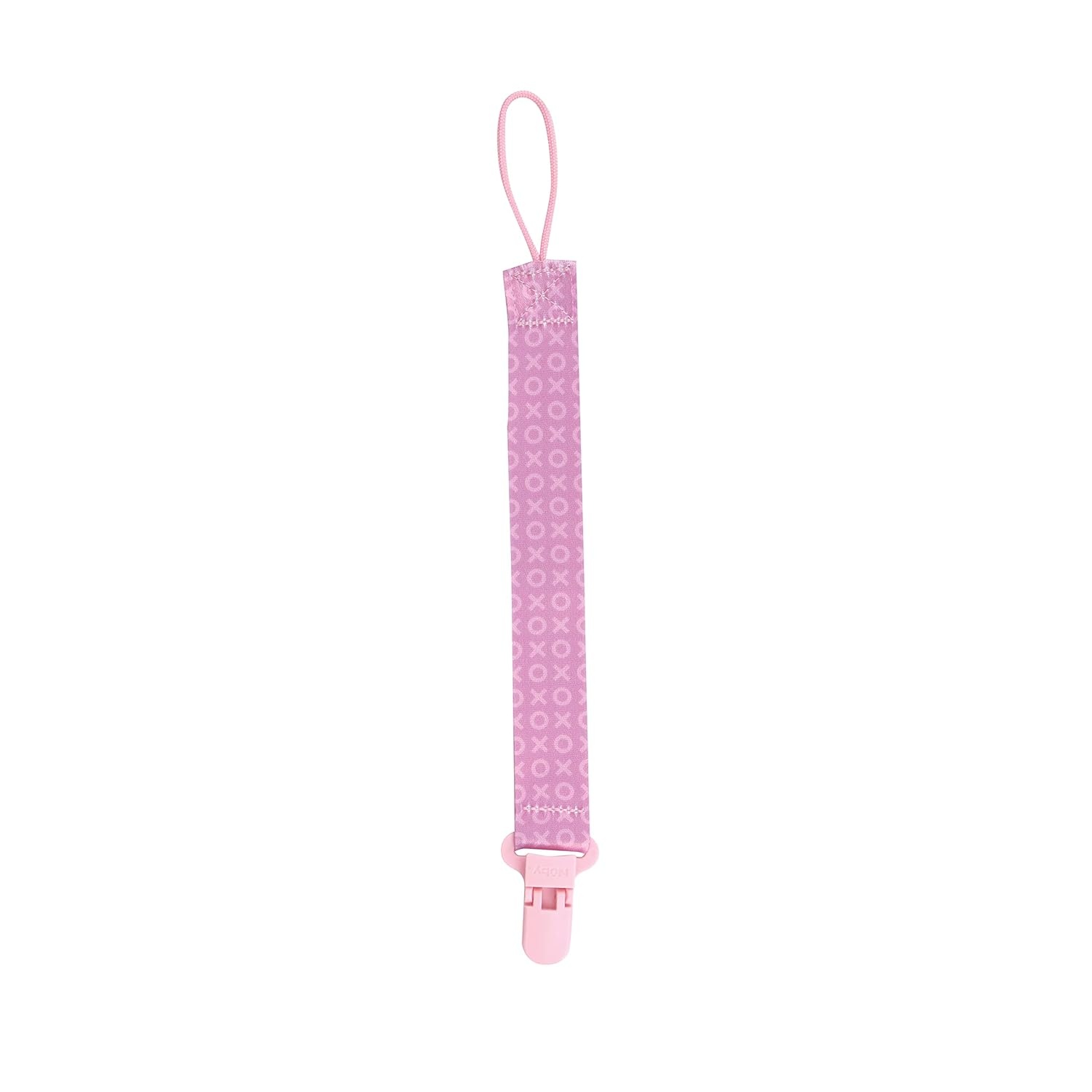 image:imageNuby Pacifinder Baby Pacifier Clip 2Pack Pacifier Holder with Convenient Hook Loop Gray Strokes and Aqua Abstract BoysGreen Dots and Pink Xo