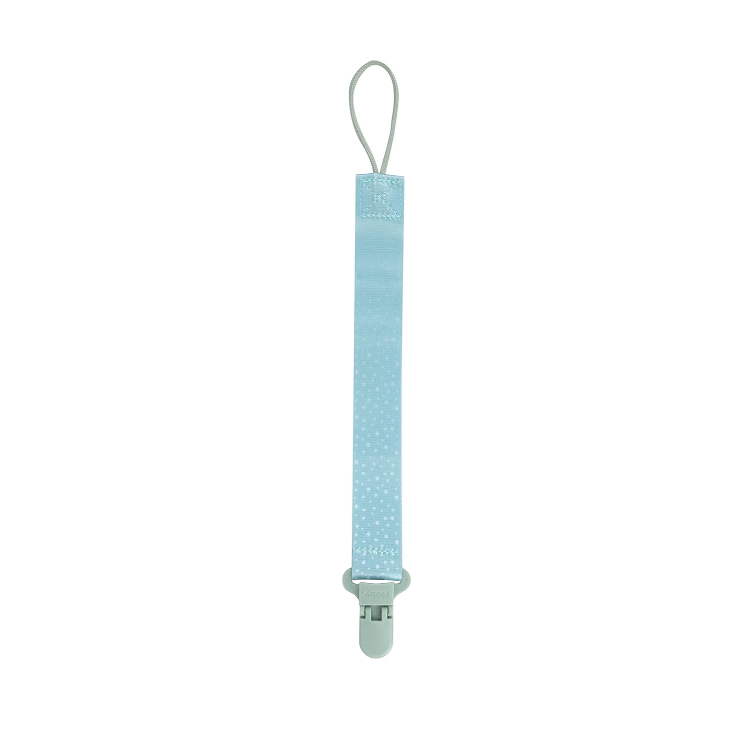 image:imageNuby Pacifinder Baby Pacifier Clip 2Pack Pacifier Holder with Convenient Hook Loop Gray Strokes and Aqua Abstract BoysGreen Dots and Pink Xo