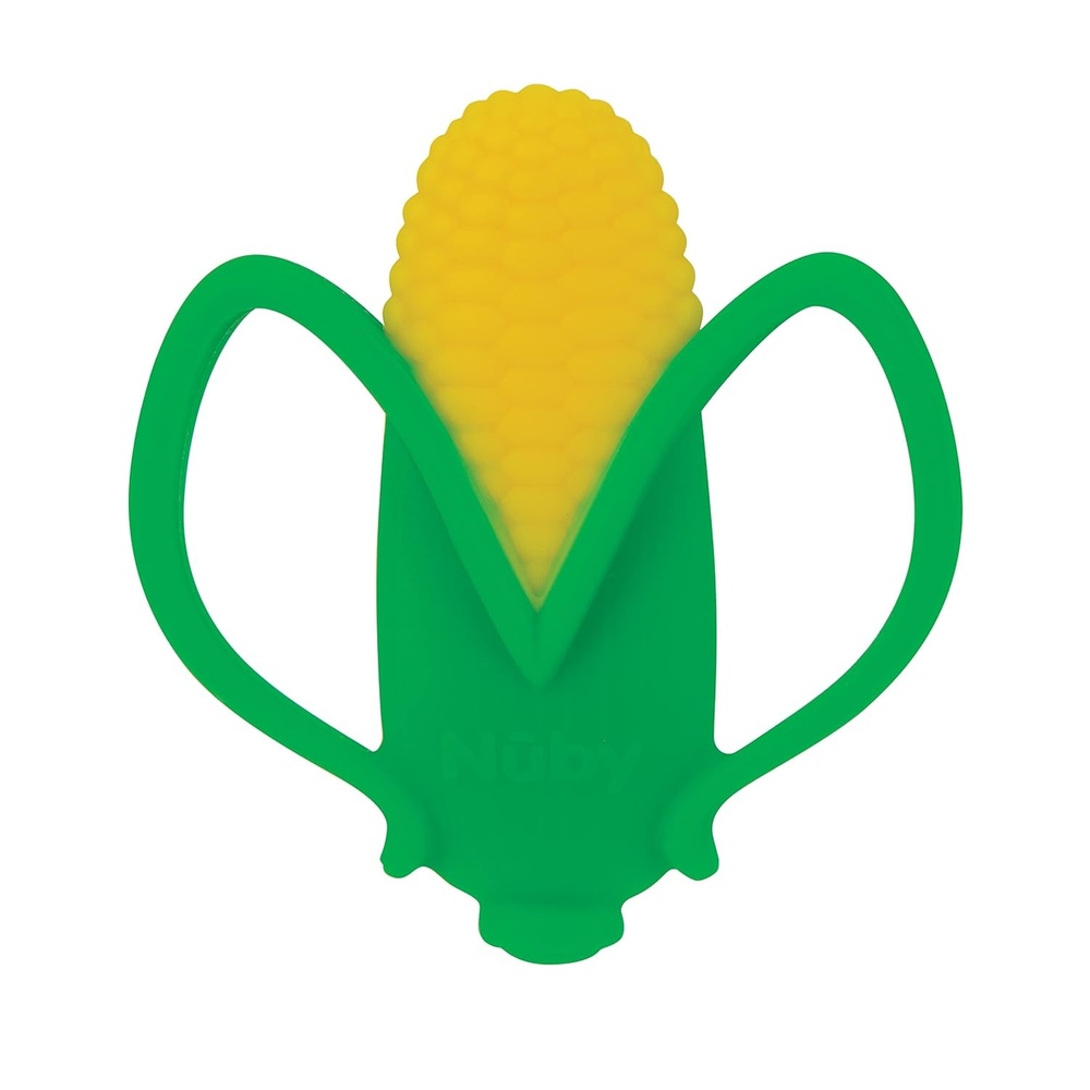 image:imageNuby Veggie Teether for Teething Relief  Soft Baby Teething Toy for 3 Months  Carrot  Easter Basket StufferCorn
