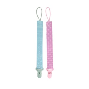 Nuby Pacifinder Baby Pacifier Clip – (2-Pack) – Pacifier Holder with Convenient Hook Loop – Gray Strokes and Aqua Abstract, Boys(Green Dots and Pink Xo)