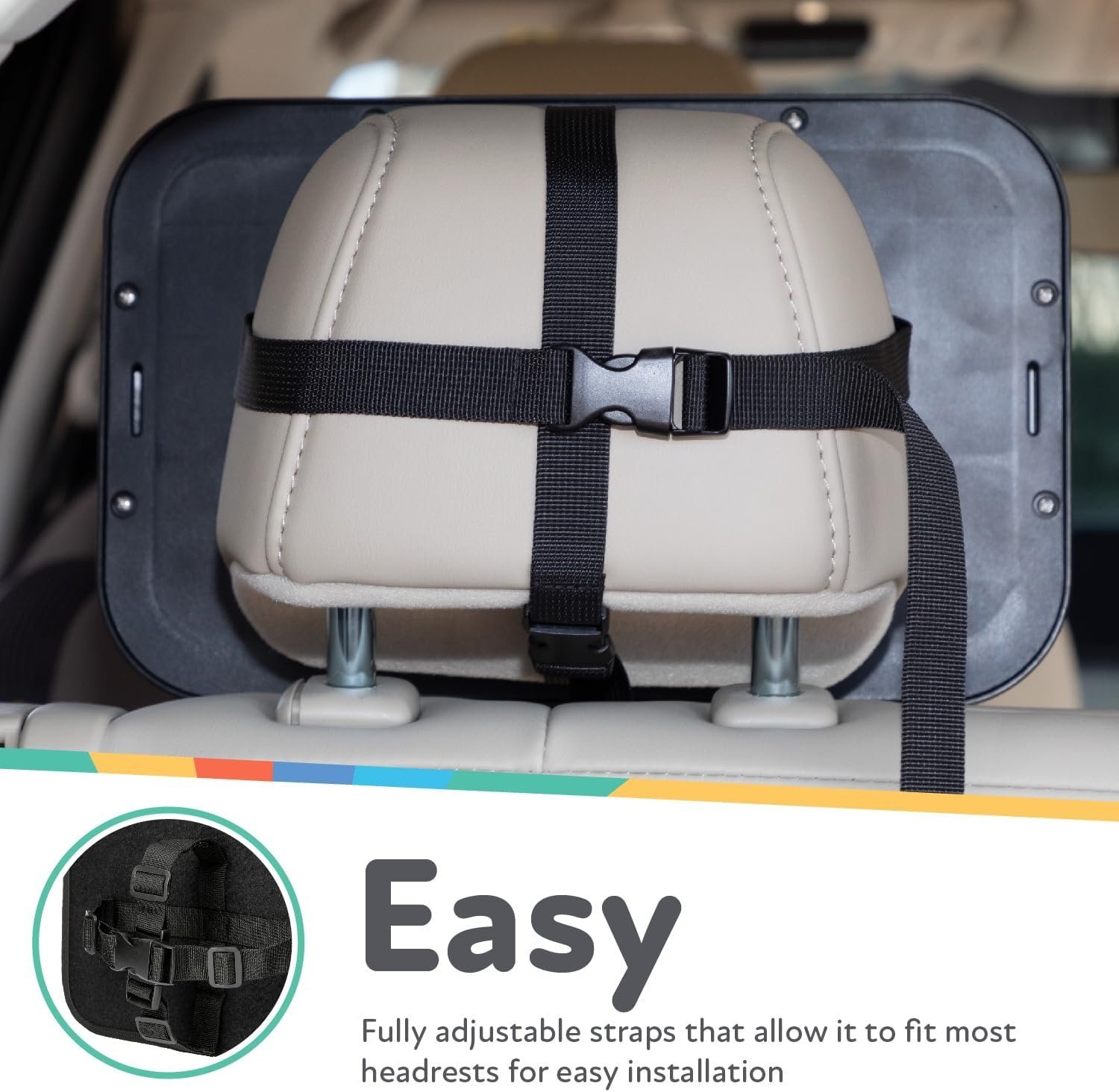image:imageNuby Adjustable Backseat Baby Mirror with Swivel Base for Easy Viewing Quick Install Shatter Resistant BlackPack of 2