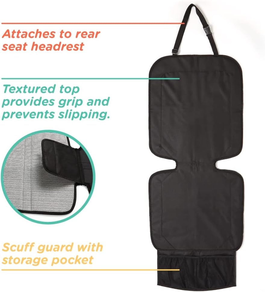 image:imageNuby Deluxe Car Seat Protector Black Mat for use Under Childs Car SeatSet Protector