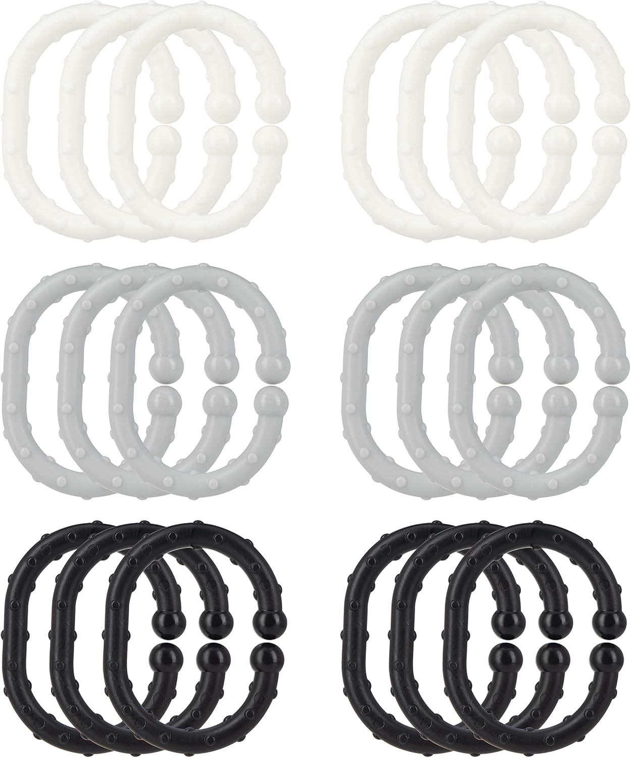 image:imageNuby Linkables Attachable Links for Strollers Car Seats and Travel Black Grey and WhiteBlack White Grey