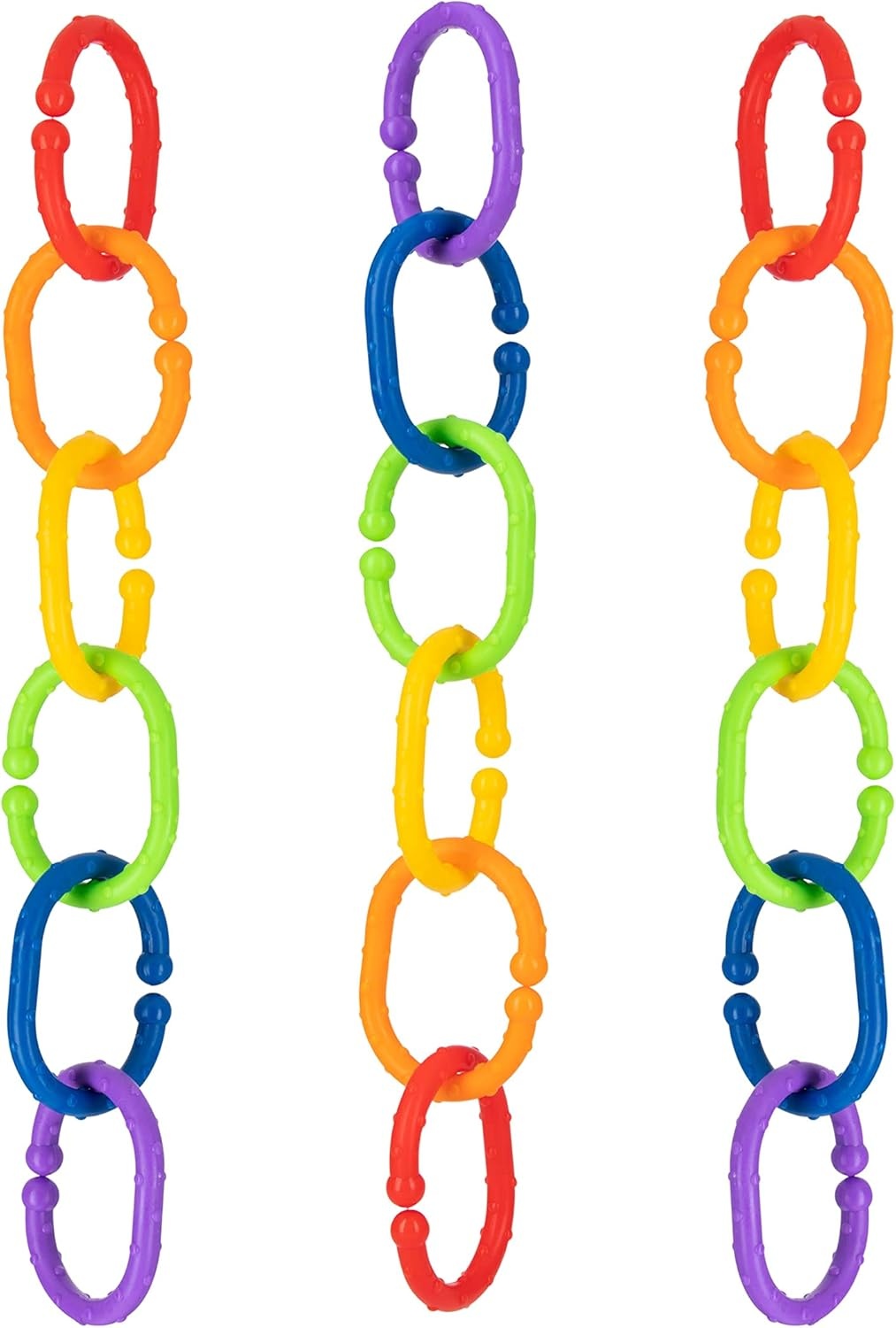 image:imageNuby Linkables Attachable Links for Strollers Car Seats and Travel Black Grey and WhiteRainbow