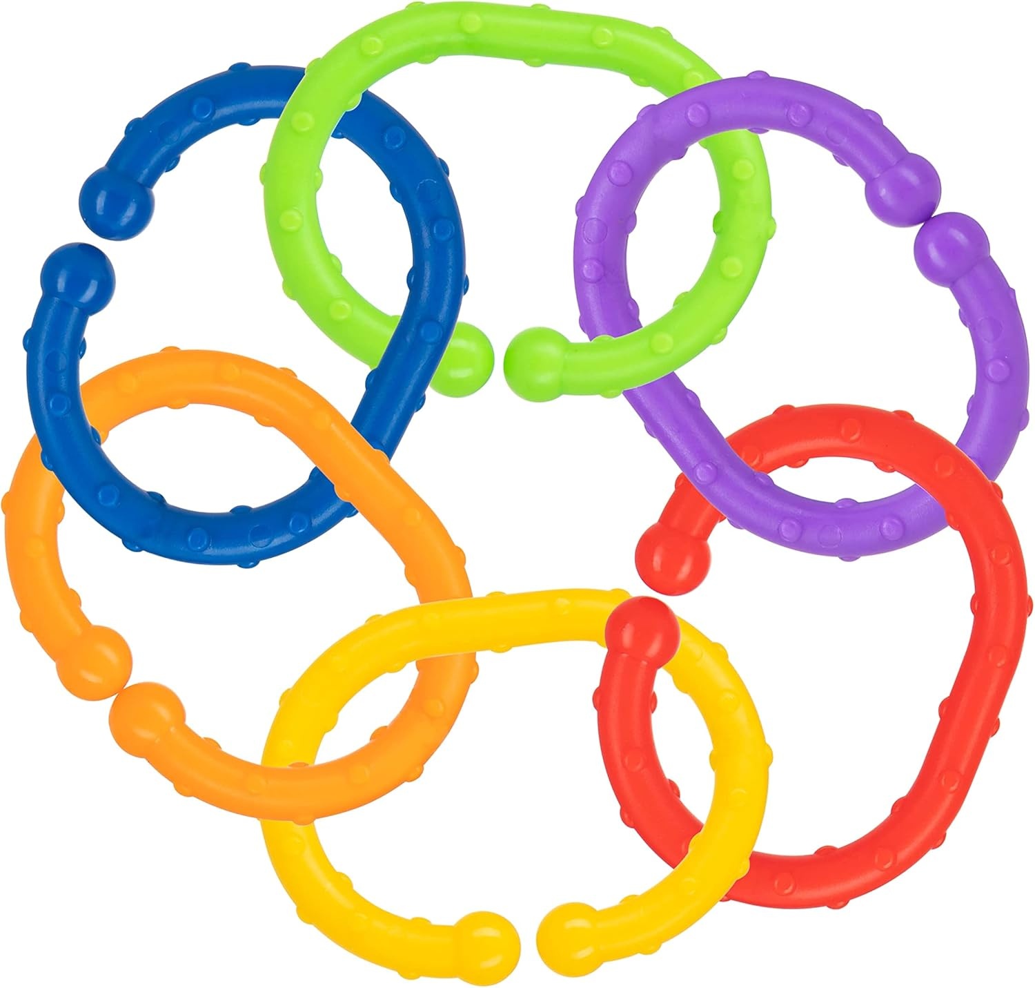 image:imageNuby Linkables Attachable Links for Strollers Car Seats and Travel Black Grey and WhiteRainbow