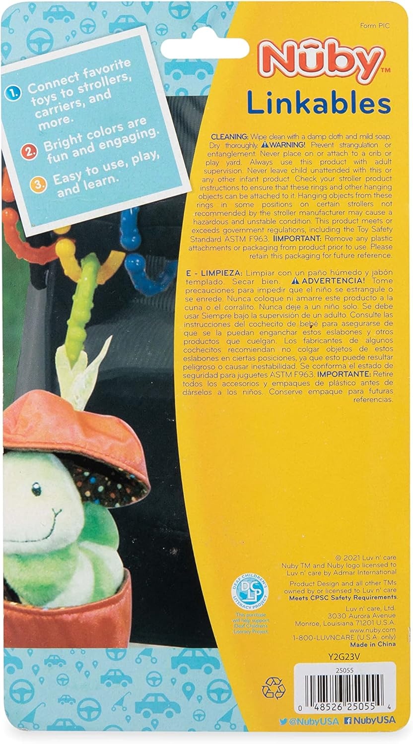 image:imageNuby Linkables Attachable Links for Strollers Car Seats and Travel Black Grey and WhiteRainbow
