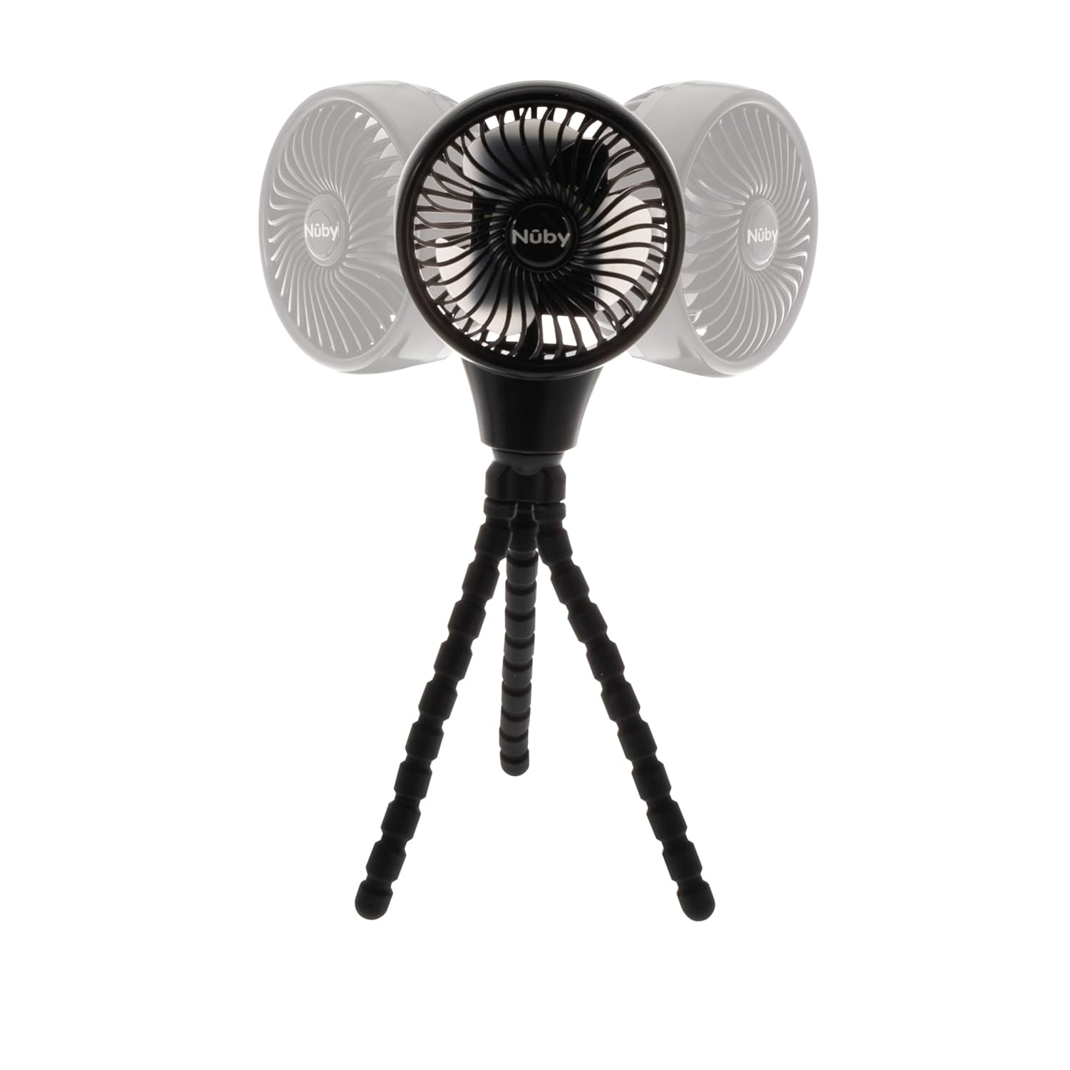 image:imageNuby Oscillating Stroller Fan with Adjustable Legs 3Speed Portable Fan for Car Seats and Play Yards Stroller Accessories Summer Travel Essentials BlackBlack