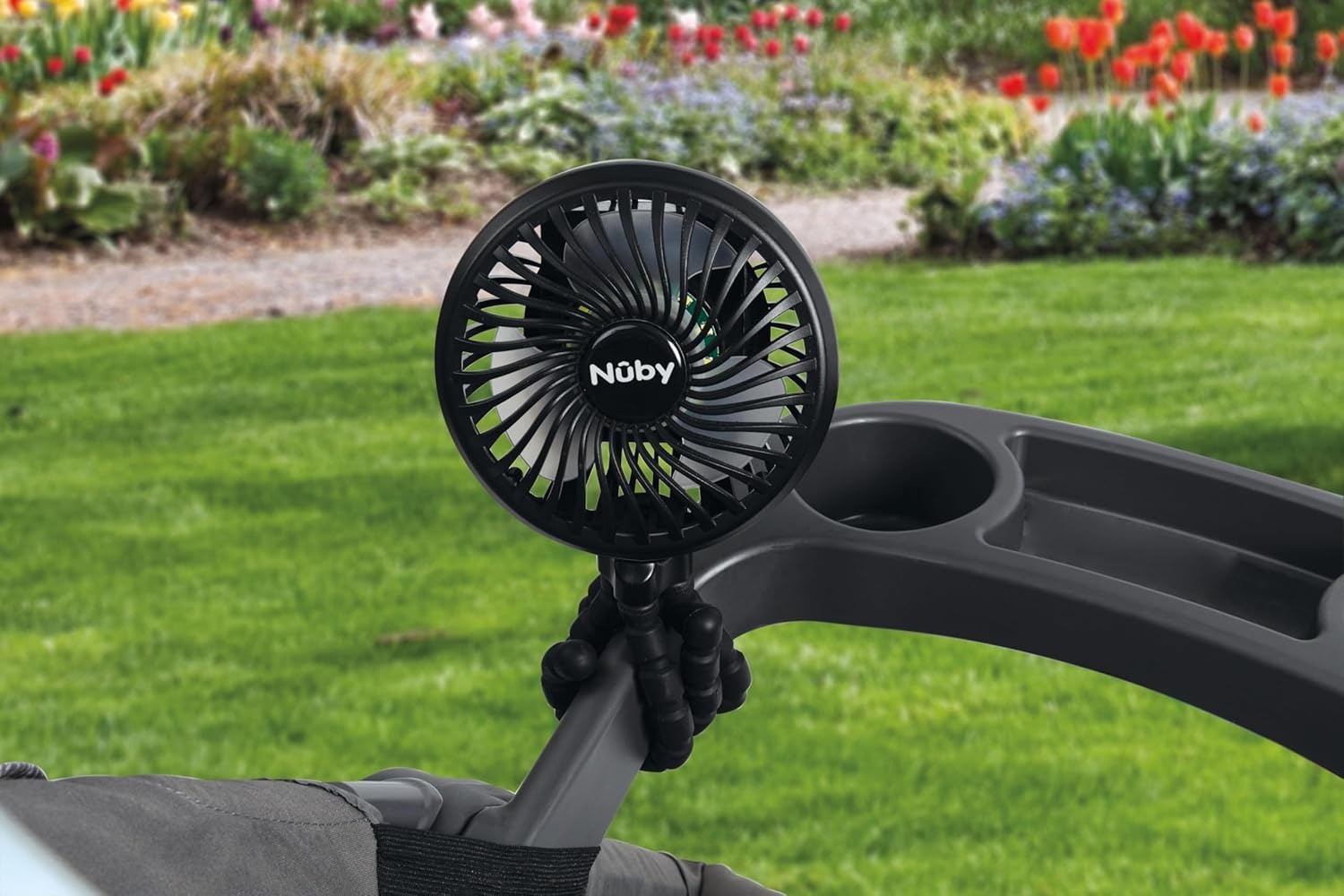 image:imageNuby Stroller Fan with Adjustable Legs 3Speed Portable Fan for Car Seats and Play Yards Stroller Accessories Summer Travel Essentials BlackBlack