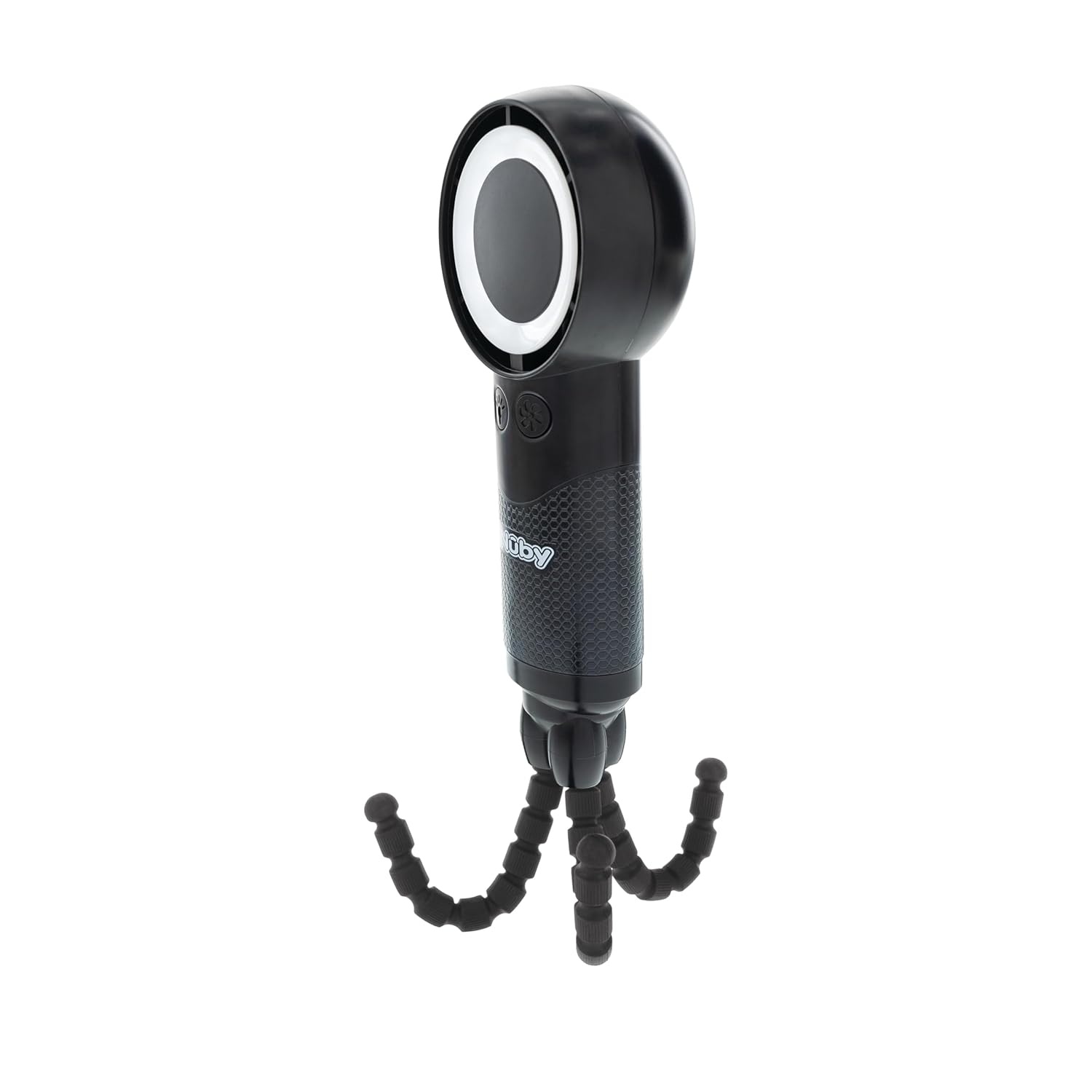 image:imageNuby Turbo Stroller Fan USBC Rechargeable Baby Fan with Flexible Tripod Legs 5 Speeds amp 3 LED Lights Portable Adjustable for Strollers Car Seats amp OntheGo Cooling BlackWhite