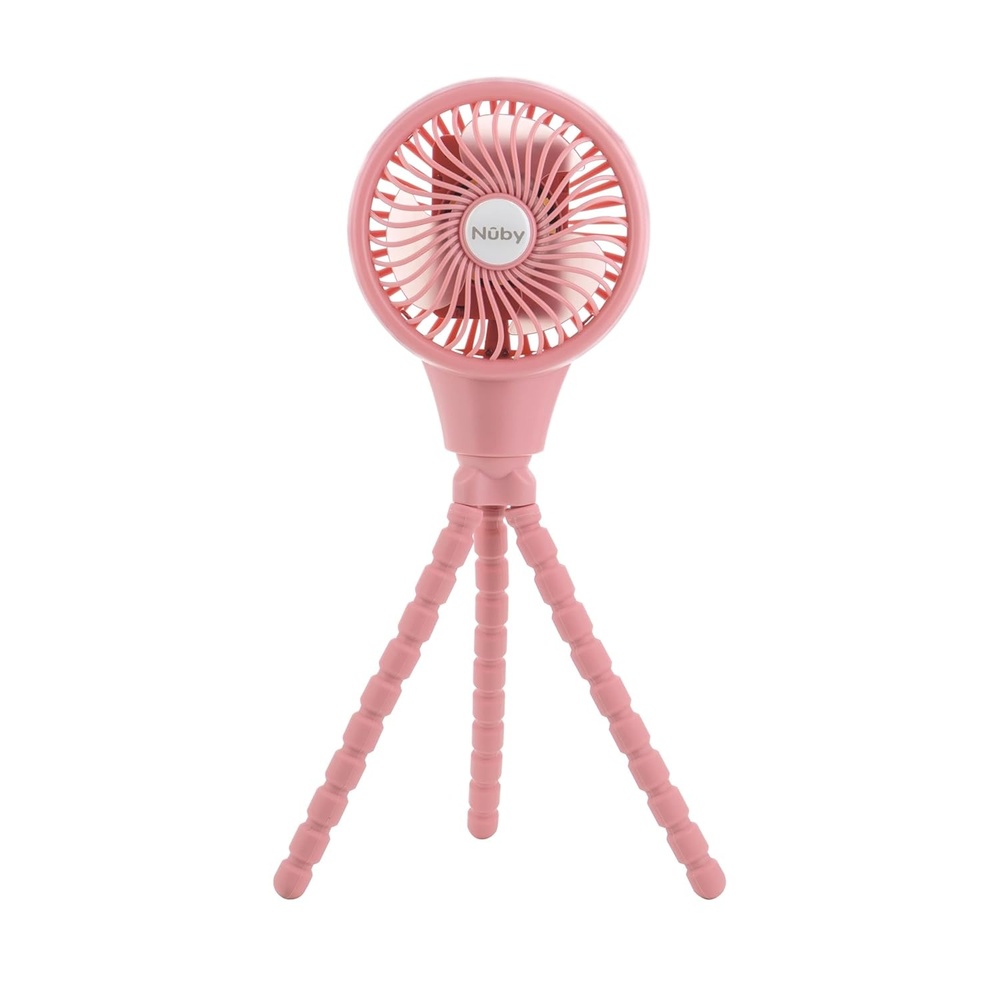 image:imageNuby Oscillating Stroller Fan with Adjustable Legs 3Speed Portable Fan for Car Seats and Play Yards Stroller Accessories Summer Travel Essentials BlackPink