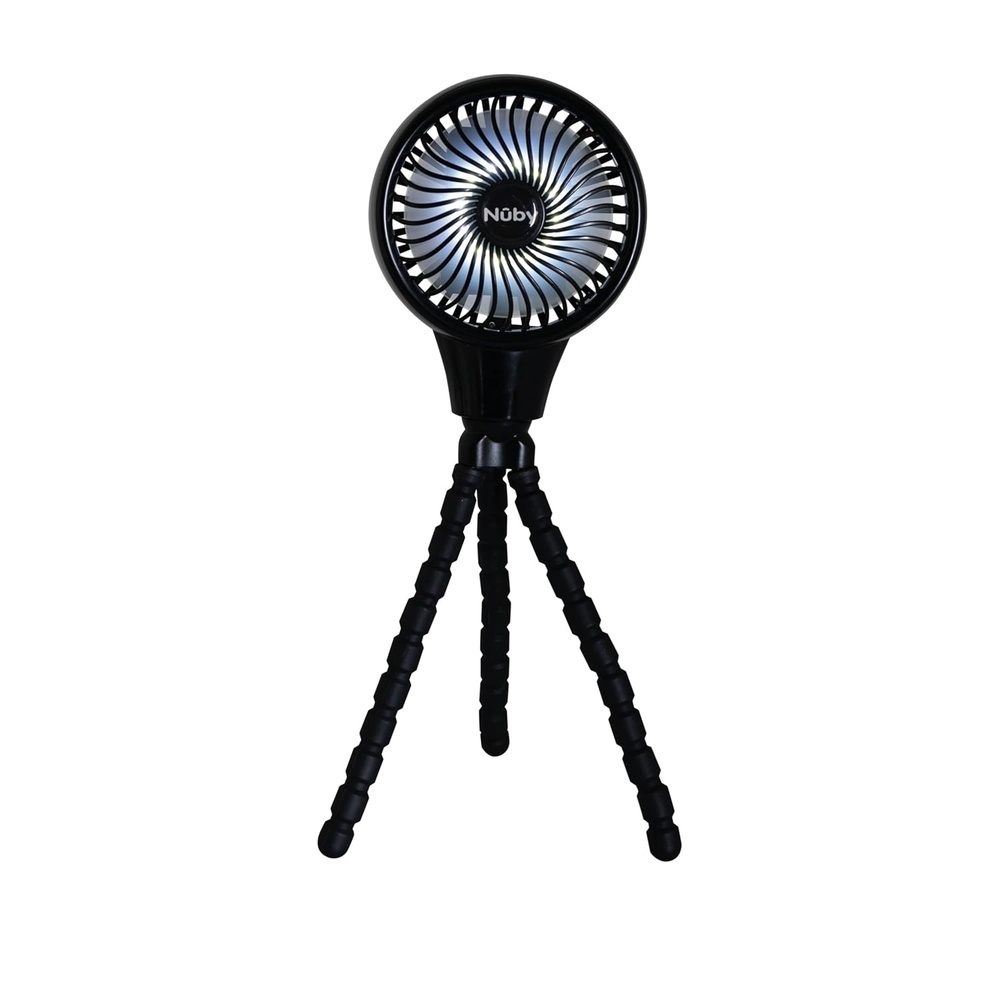 image:imageNuby Oscillating Stroller Fan with Adjustable Legs 3Speed Portable Fan for Car Seats and Play Yards Stroller Accessories Summer Travel Essentials BlackBlack