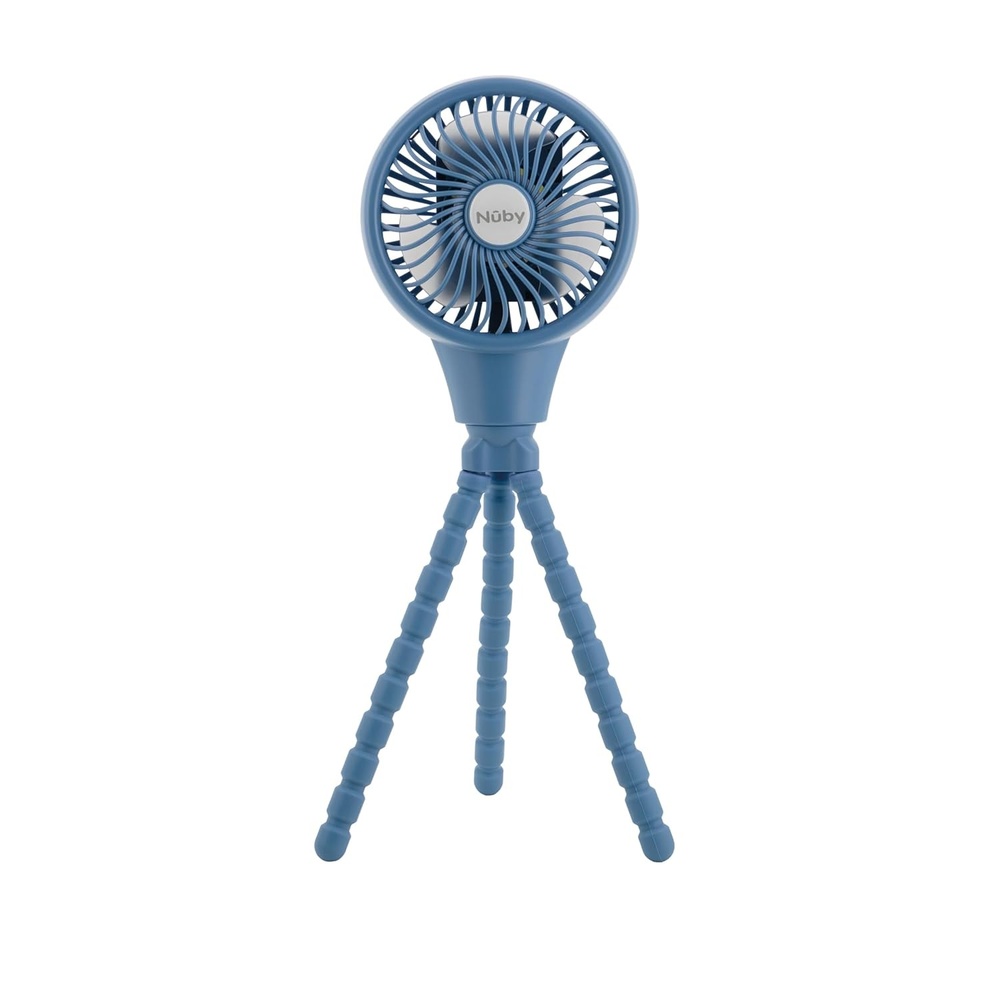 image:imageNuby Oscillating Stroller Fan with Adjustable Legs 3Speed Portable Fan for Car Seats and Play Yards Stroller Accessories Summer Travel Essentials BlackBlue