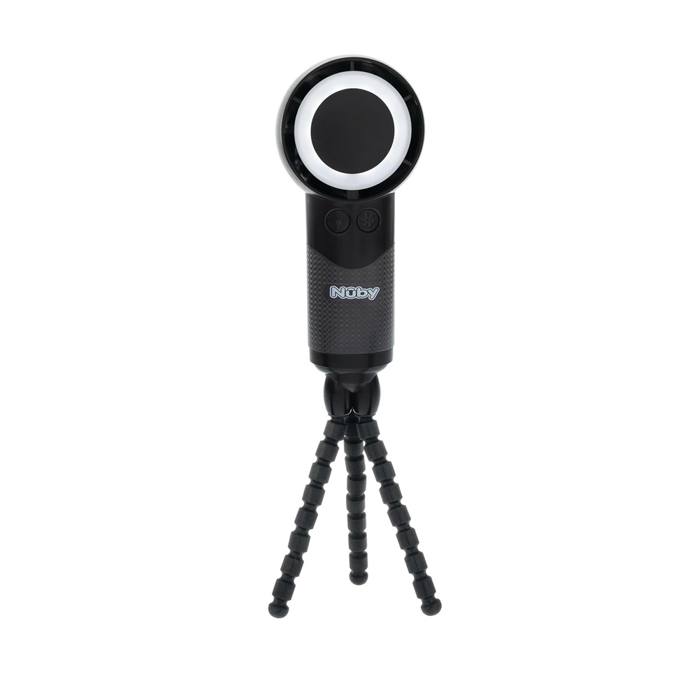 image:imageNuby Turbo Stroller Fan USBC Rechargeable Baby Fan with Flexible Tripod Legs 5 Speeds amp 3 LED Lights Portable Adjustable for Strollers Car Seats amp OntheGo Cooling BlackWhite