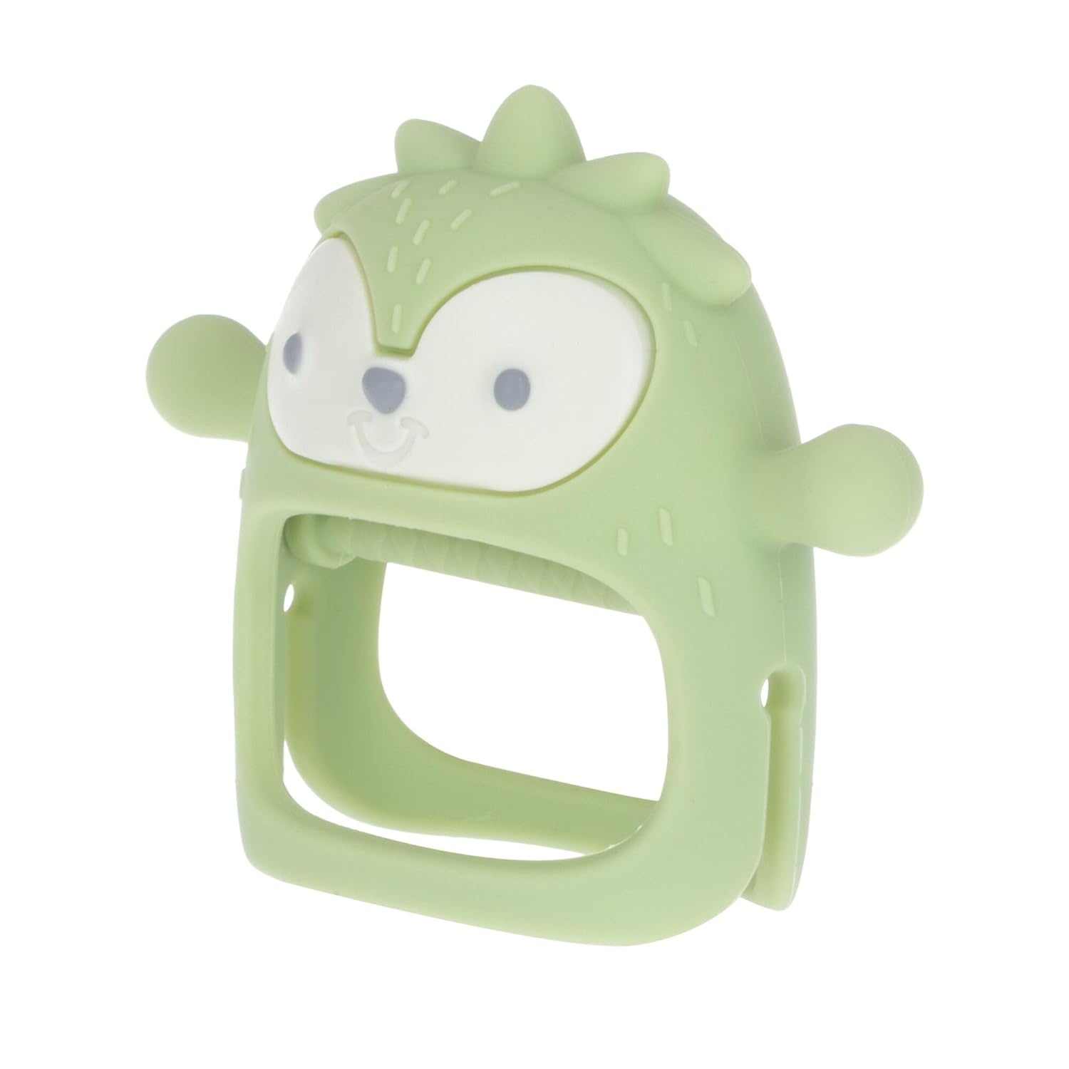 image:imageNuby Silicone Wrist Teething Mitten Baby Teether Ring 3 Months Provides Teething Relief for Babies and Toddlers Brown MonkeyGreen Hedgehog